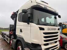 Scania R450 Flat with 6 Extension Crane 