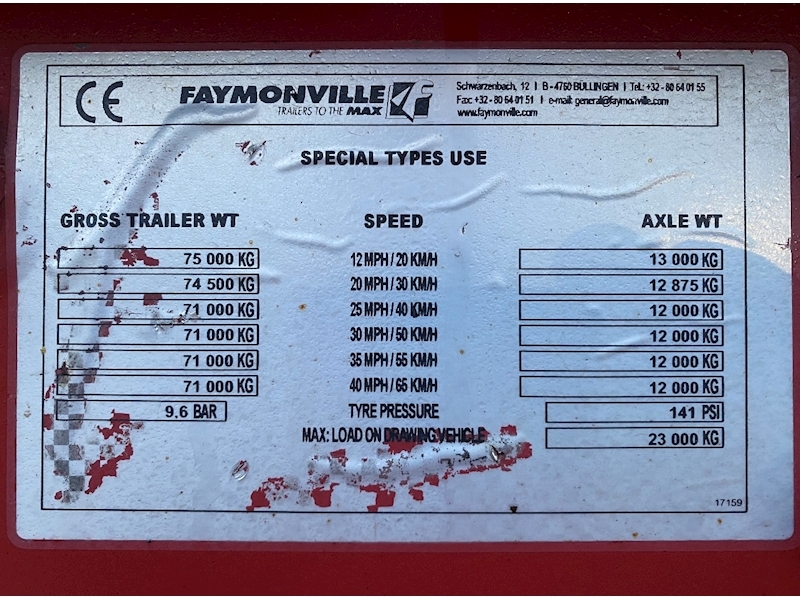 Faymonville 75 Ton Low Loader