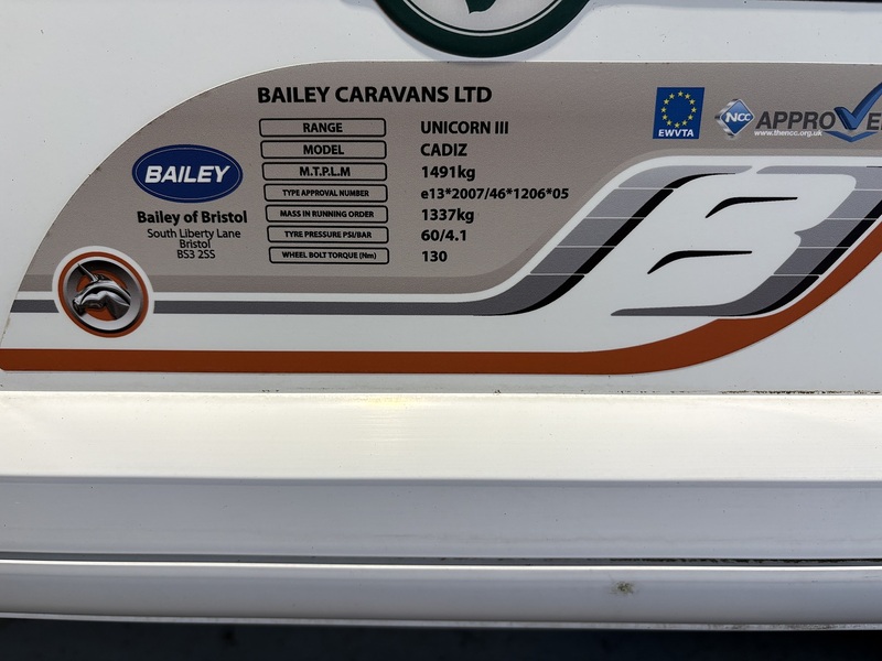 Bailey Unicorn III Cadiz Caravan - N7