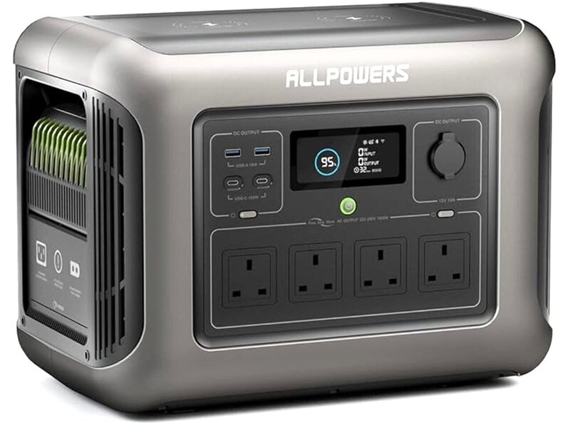 ALLPOWERS R1500 Portable Power Station, 1152Wh LiFePO4 Battery Backup w/ 4 1800W (3000W peak) AC Out Image 1