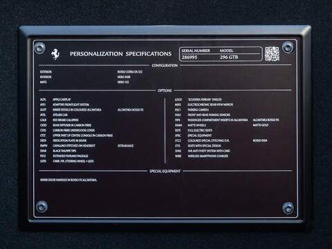 Ferrari 296 GTB - Assetto Fiorano Package  - U5632