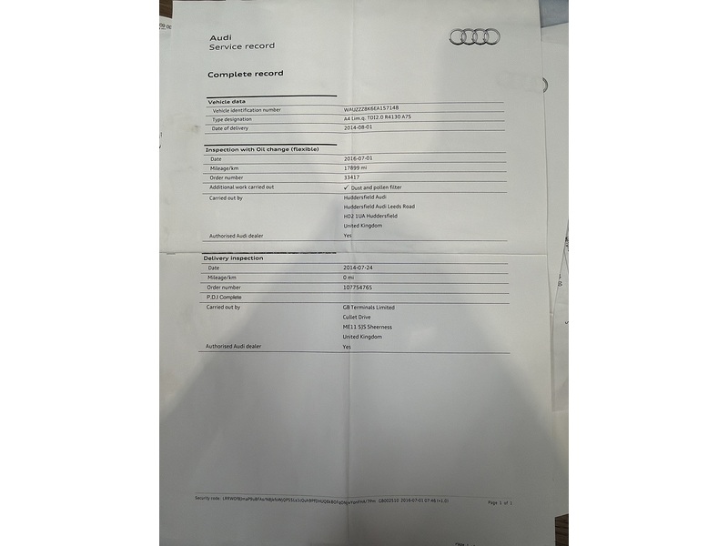 Audi A4 2.0 TDI S line S Tronic quattro Euro 5 (s/s) 4dr - U223