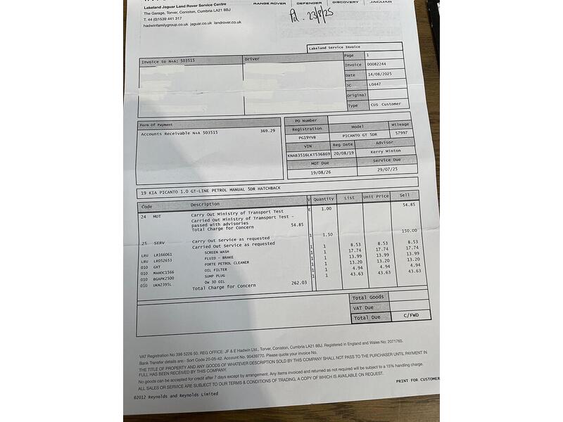 Kia Picanto 1.0 T-GDi GT-Line Euro 6 5dr - U257