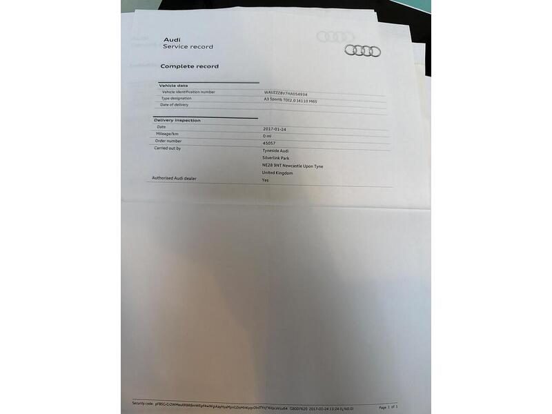 Audi A3 2.0 TDI Sport Sportback 5dr Diesel Manual Euro 6 (s/s) (150 ps) - U52