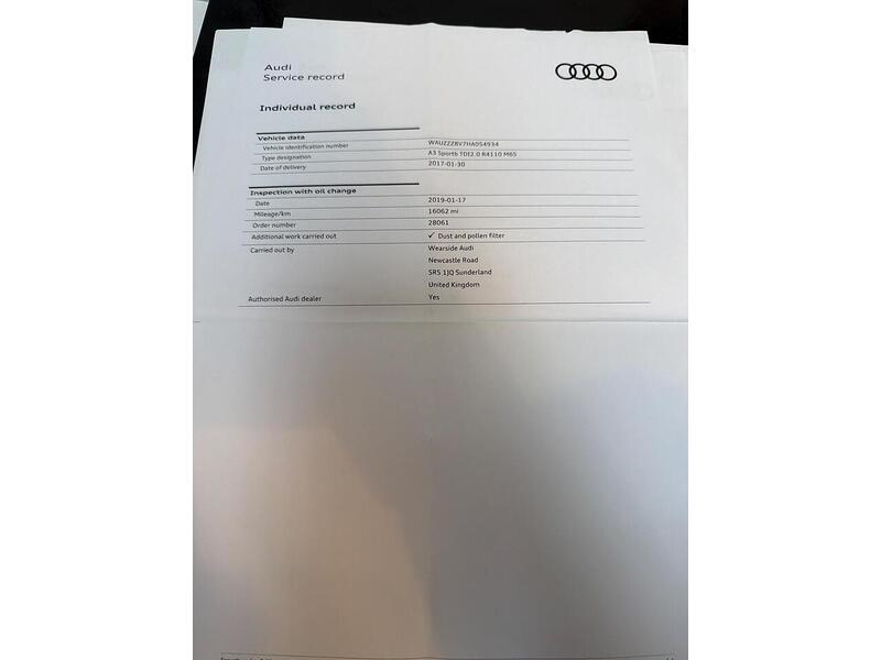 Audi A3 2.0 TDI Sport Sportback 5dr Diesel Manual Euro 6 (s/s) (150 ps) - U52