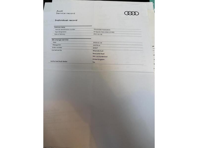 Audi A3 2.0 TDI Sport Sportback 5dr Diesel Manual Euro 6 (s/s) (150 ps) - U52