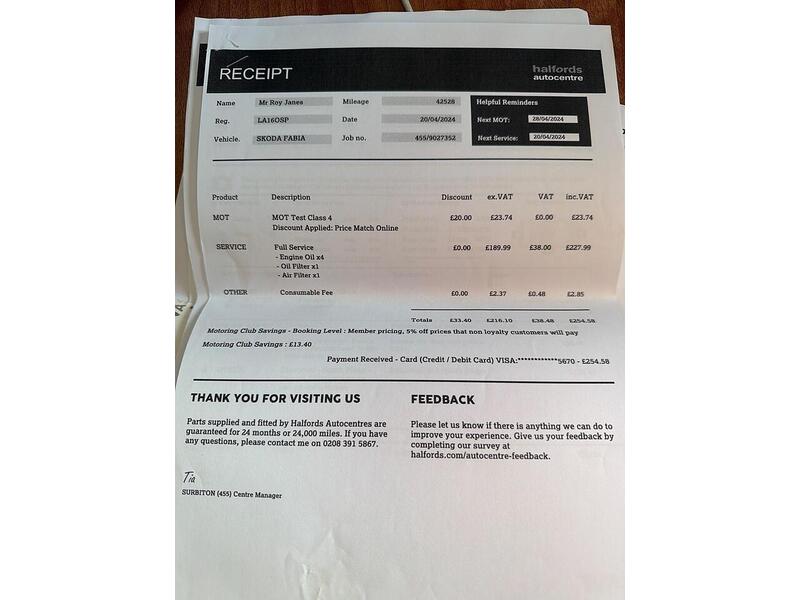 Skoda Fabia 1.2 TSI Monte Carlo Euro 6 (s/s) 5dr - U65