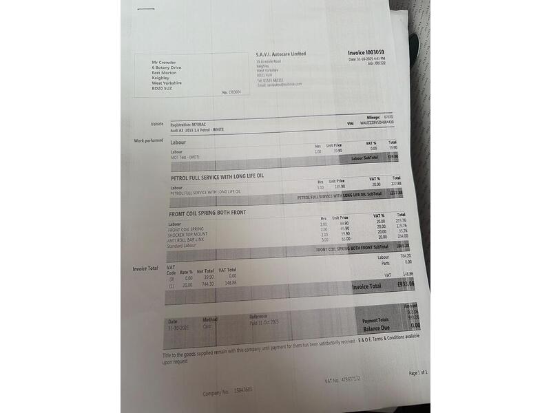 Audi A3 1.4 TFSI CoD S line Sportback 5dr Petrol Manual Euro 6 (s/s) (140 ps) - U7