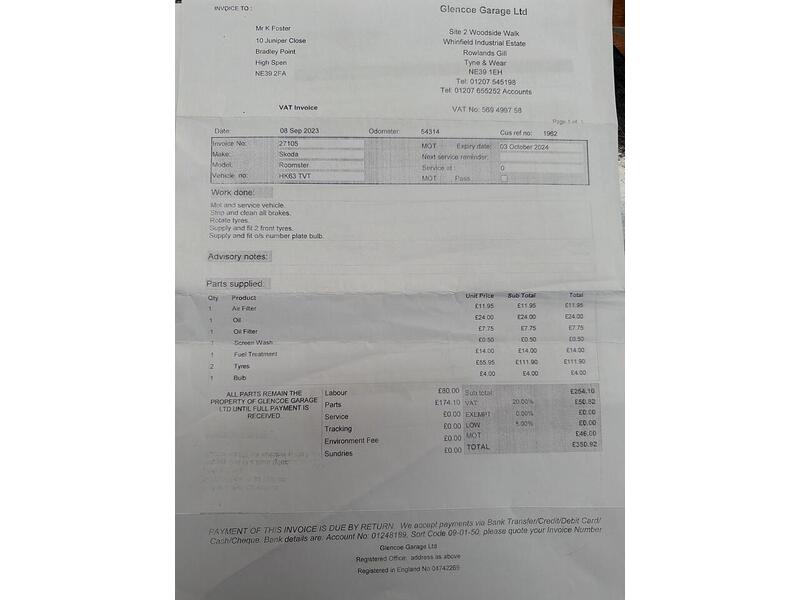 Skoda Roomster 1.2 TSI SE Action MPV 5dr Petrol Manual Euro 5 (86 ps) - U94