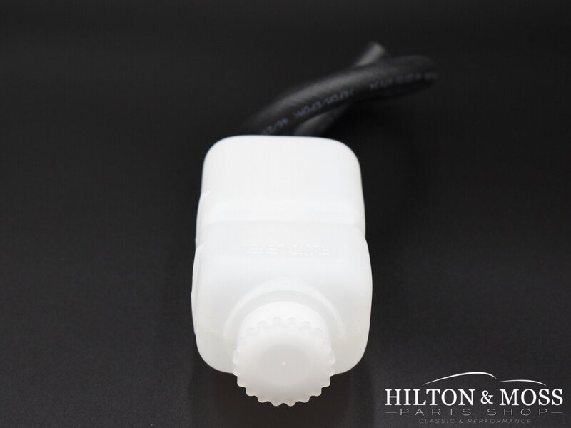 Jaguar E-Type S1 / S2 / S3 Clutch Fluid Reservoir, Square Type with hose Image 3