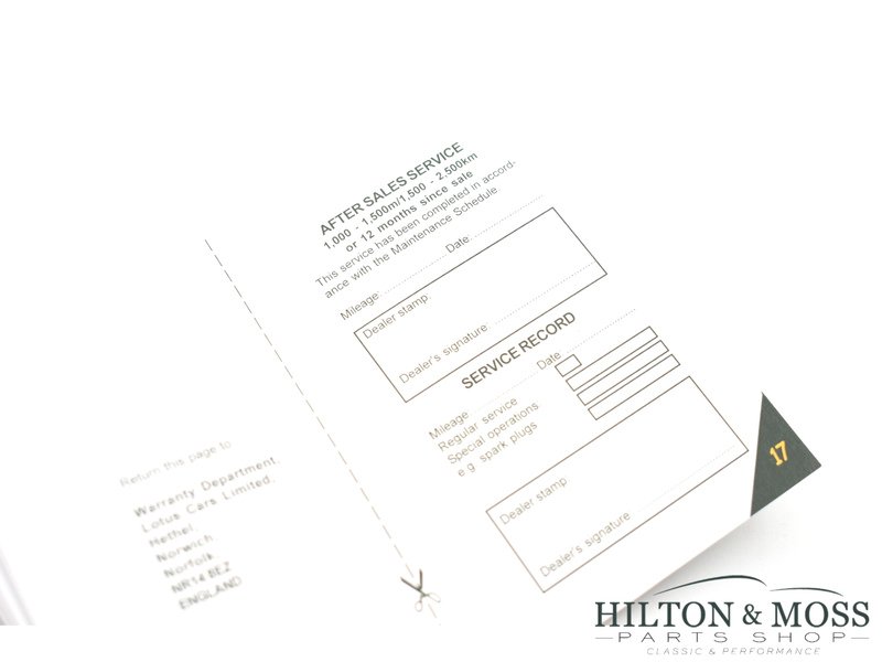 Elise / Exige S2 green service/maintenance book Image 5