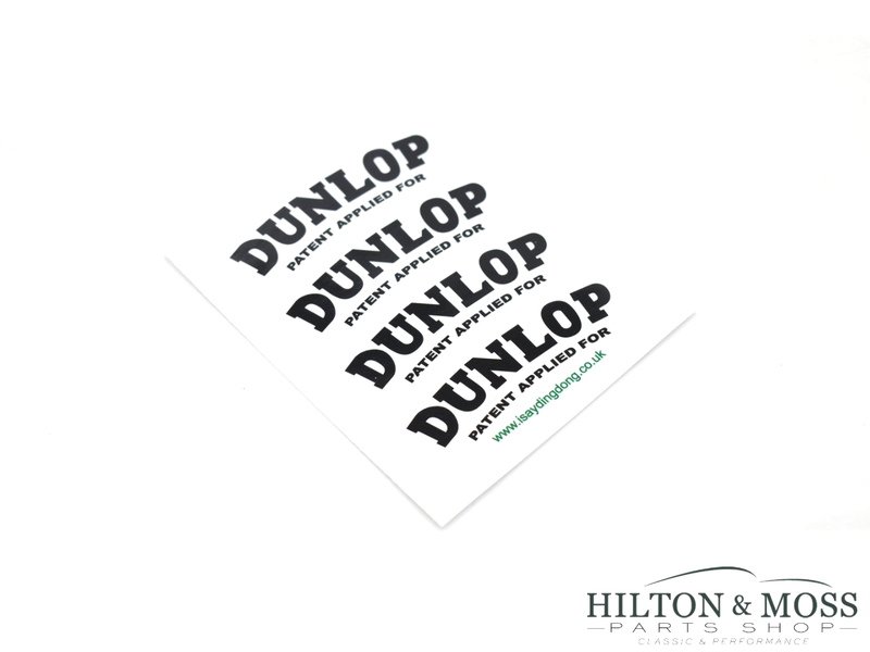 Set of 4 Dunlop Wheel Stickers Black on Clear Stickers - Jaguar D Type E Type 3" Image 2