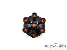 123 Electronic Ignition 6 Cylinder Black Distributor Cap Image 4