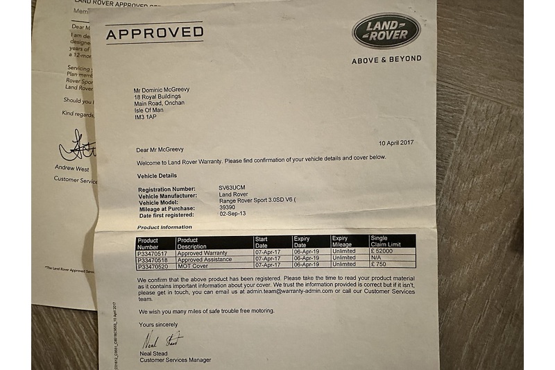 Land Rover Range Rover Sport Sdv6 Autobiography Sport - U395