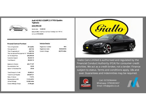 2.9 TFSI V6 Coupe 2dr Petrol Tiptronic quattro Euro 6 (s/s) (450 ps)