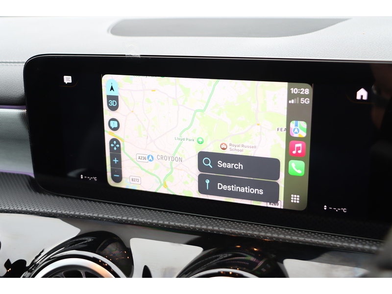 Mercedes-Benz A180 1.3 AMG LINE EDITION (EXECUTIVE) HATCHBACK 5DR PETROL 7G-DCT AUTO HEATED SEATS SAT NAV APPLE CARPLAY REAR CAM PARKING AIDS 1 OWNER 29000 MILES SH 72-74 Mitcham Road