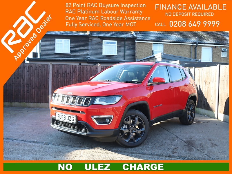 Jeep 1.4T MULTIAIRII LIMITED SUV 5DR PETROL 4WD AUTO HEATED SEATS SAT NAV BLUETOOTH APPLE CARPLAY REAR CAMERA PARKING AIDS 2 OWNERS ONLY 25000 MILES FSH 72-74 Mitcham Road