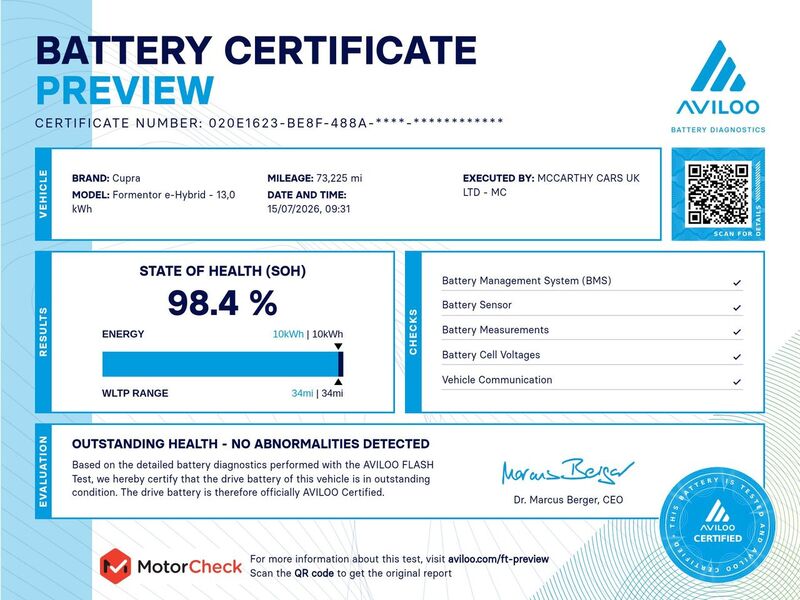 CUPRA 1.4 EHYBRID 12.8KWH V1 SUV 5DR PETROL PLUG-IN HYBRID DSG AUTO SAT NAV BLUETOOTH DAB STEREO APPLE CARPLAY PARKING AIDS ONLY 73000 MILES FSH 6 SERVICES 92-96 Mitcham Road